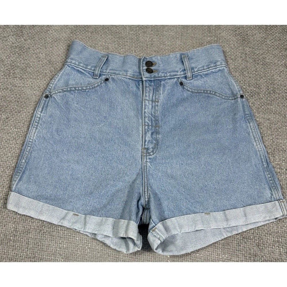 Vtg‎ No Excuses Shorts Women Junior 13/14 Denim Jean Mom High Waist Cuffed 90s